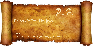 Pintér Hajna névjegykártya